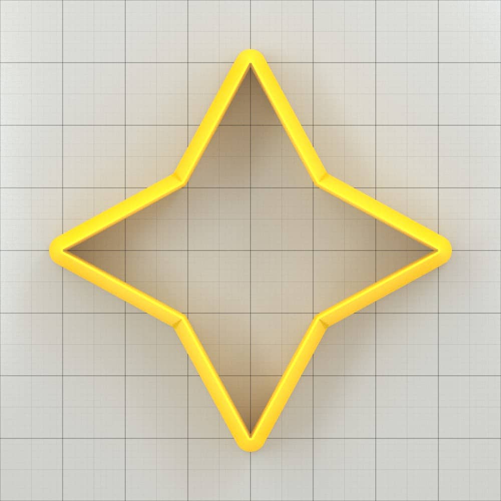 Star 4-Pointed, Wide - Set of 11 Clay Cutters Plastic Cutters SweetyBijou Tools   