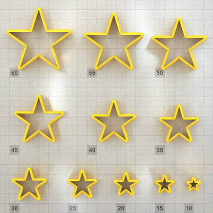 Star 5-Pointed, Tiny - Set of 11 Clay Cutters Plastic Cutters SweetyBijou Tools   
