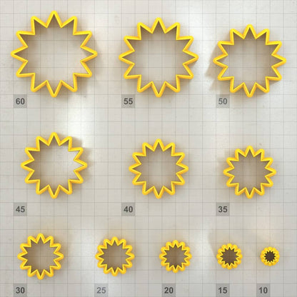 Star 12-Pointed, Tiny - Set of 11 Polymer Clay Cutters Plastic Cutters SweetyBijou Tools   