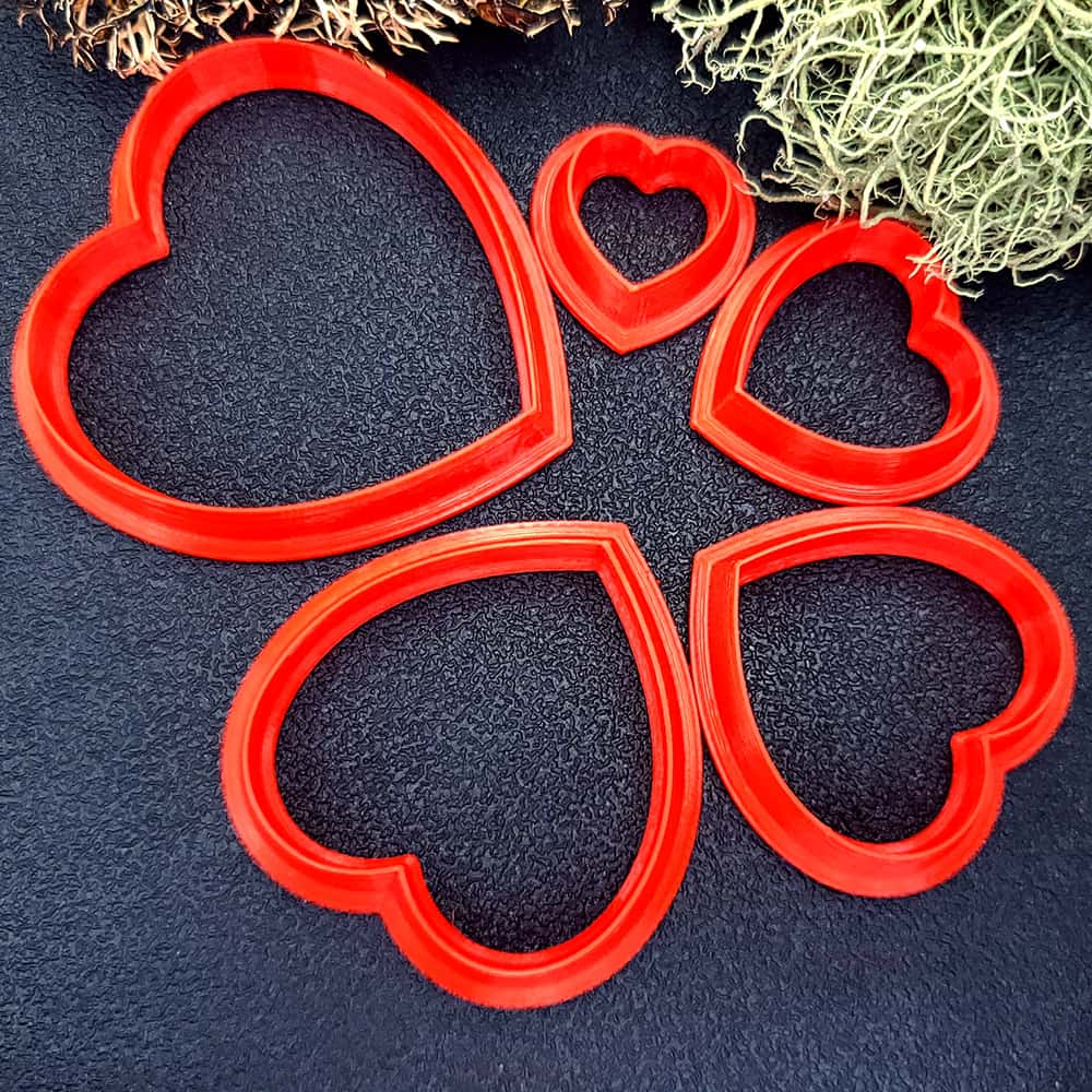 Classic heart polymer clay cutter, plump rounded heart shape
