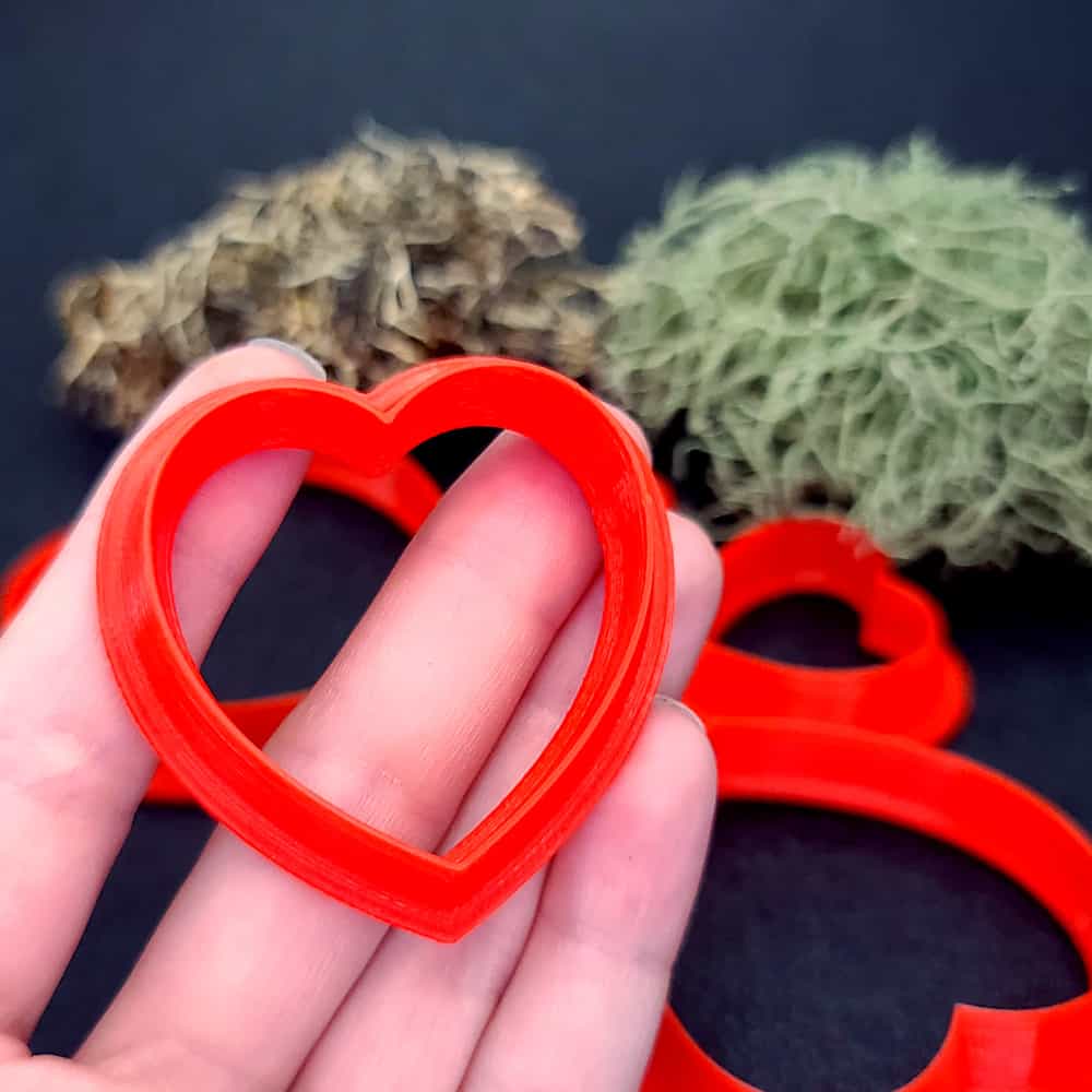 Classic heart polymer clay cutter, plump rounded heart shape