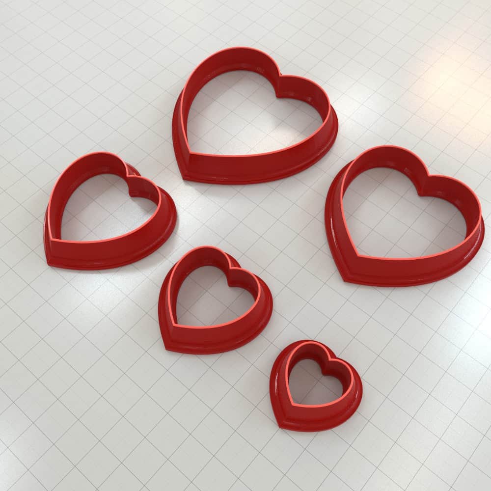 Classic heart polymer clay cutter, plump rounded heart shape
