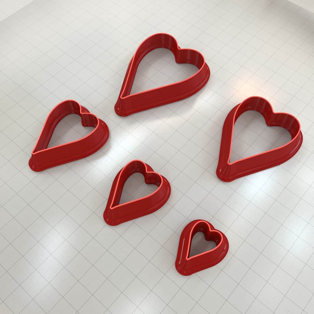 Elongated heart polymer clay cutter, tall slender heart with pointed base