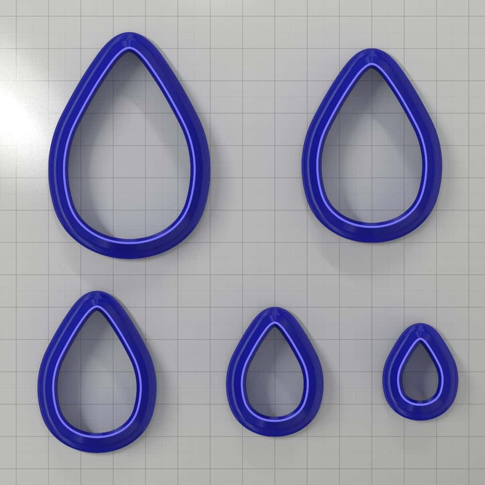 Teardrop shape polymer clay earring cutter