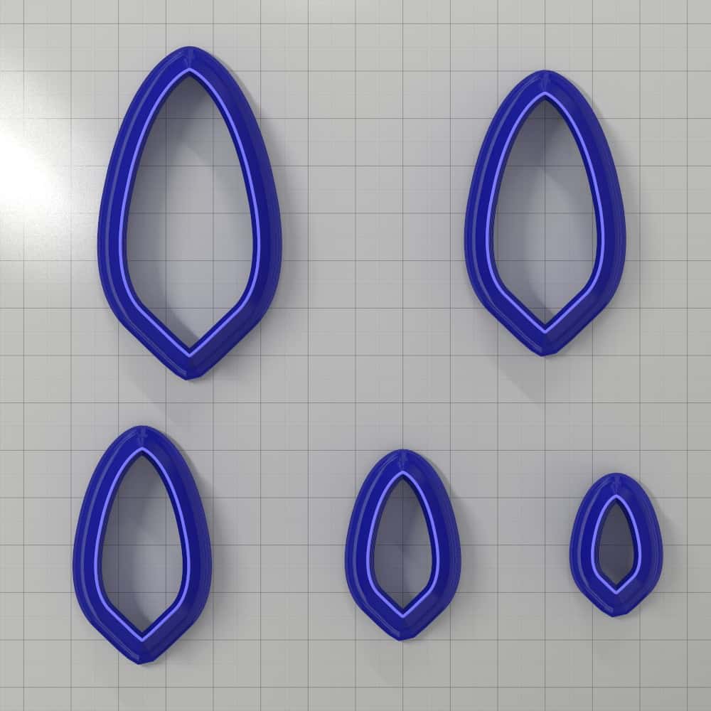 Teardrop shape polymer clay earring cutter