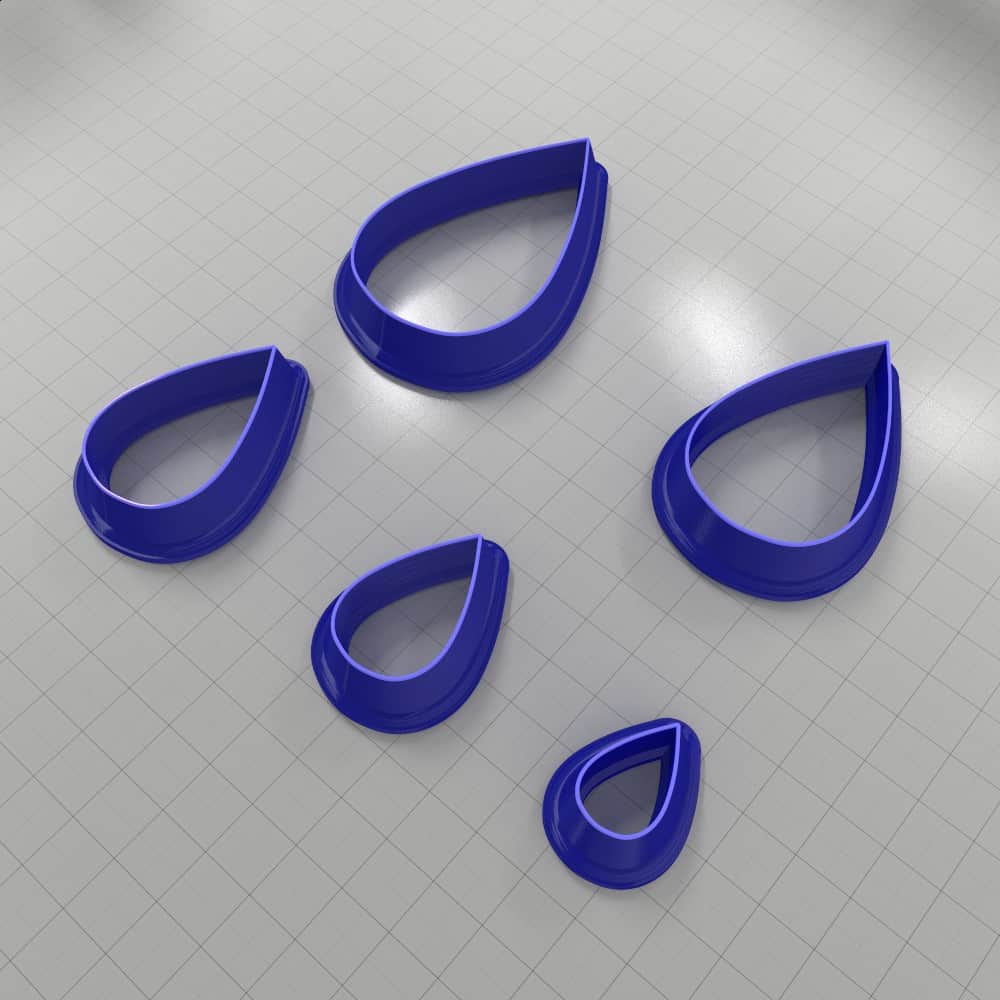 Teardrop shape polymer clay earring cutter
