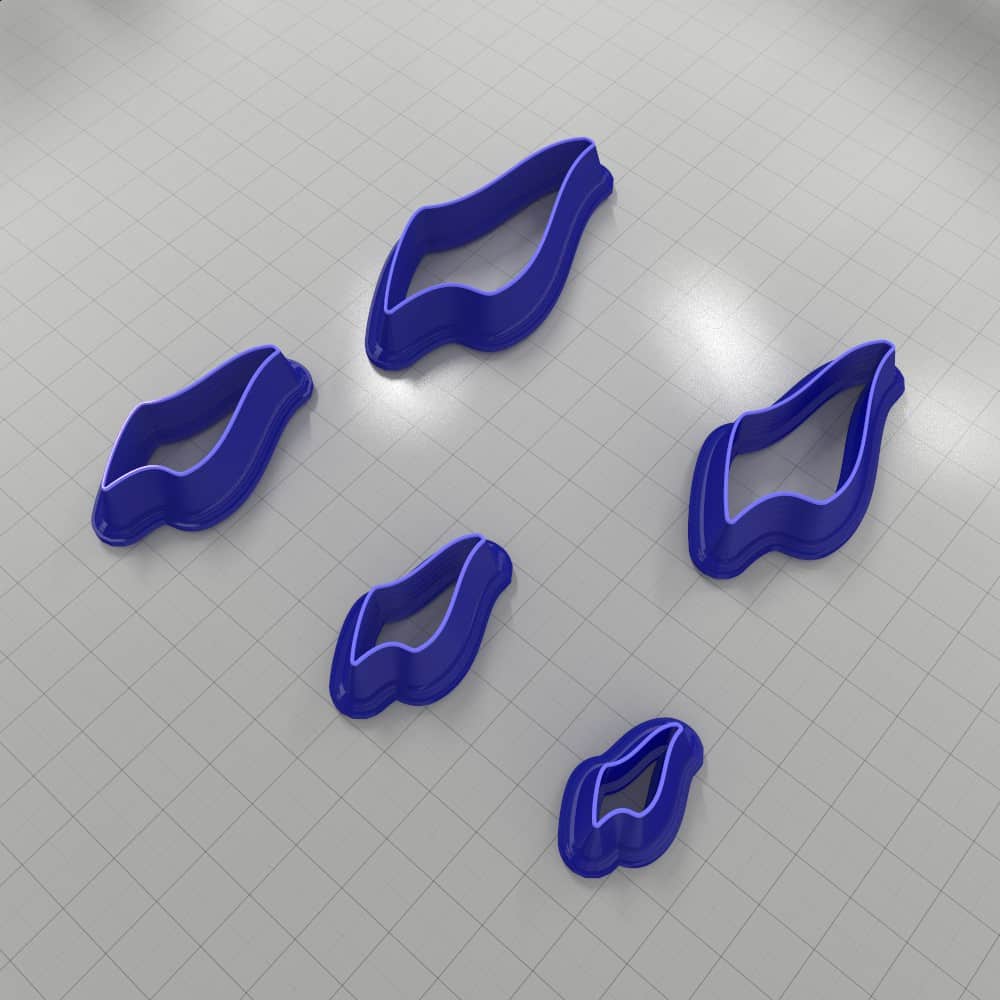 Asymmetric drop polymer clay earring cutter, mirrored pair