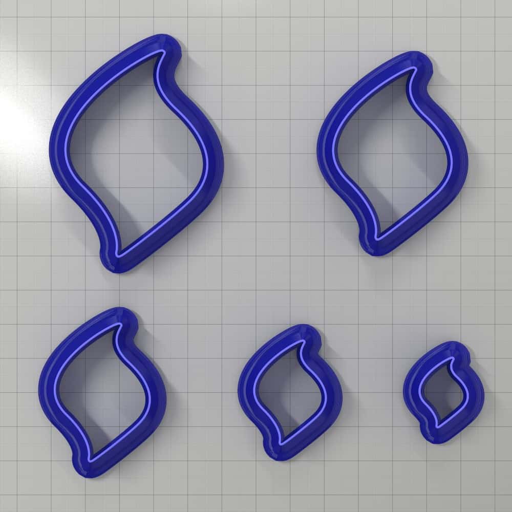 Asymmetric drop polymer clay earring cutter, mirrored pair