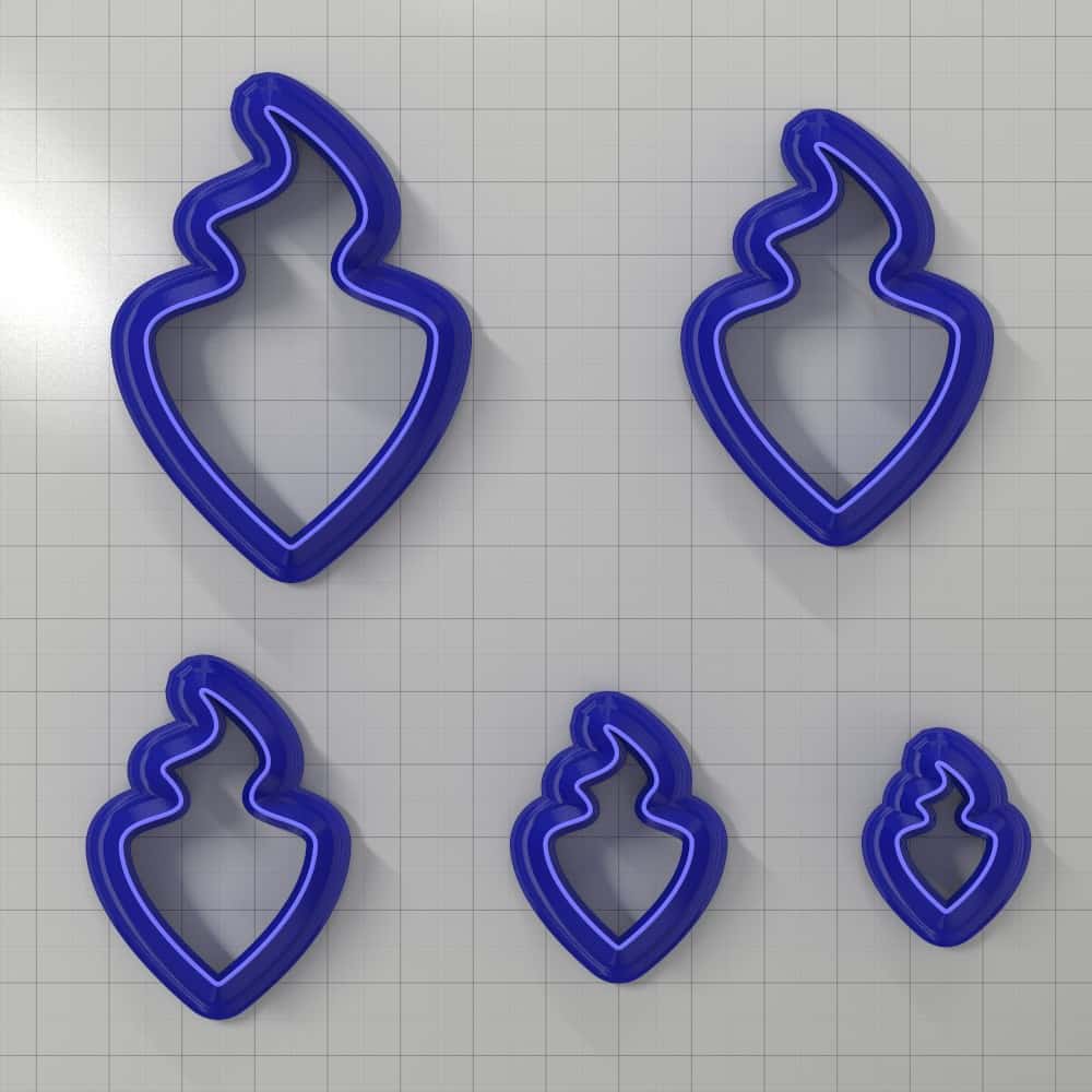 Asymmetric drop polymer clay earring cutter, mirrored pair