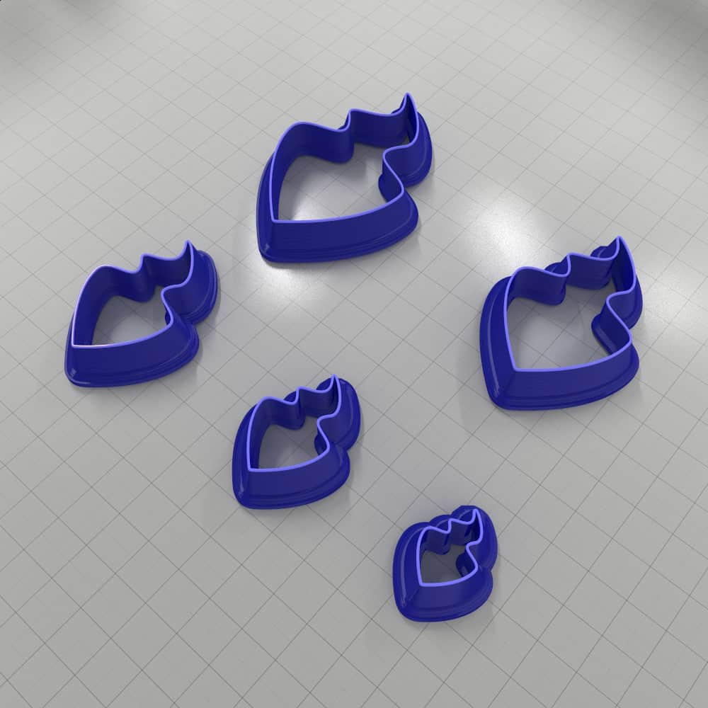 Asymmetric drop polymer clay earring cutter, mirrored pair