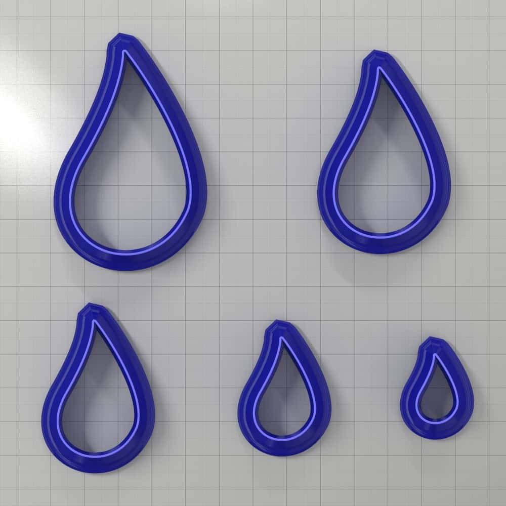 Asymmetric drop polymer clay earring cutter, mirrored pair