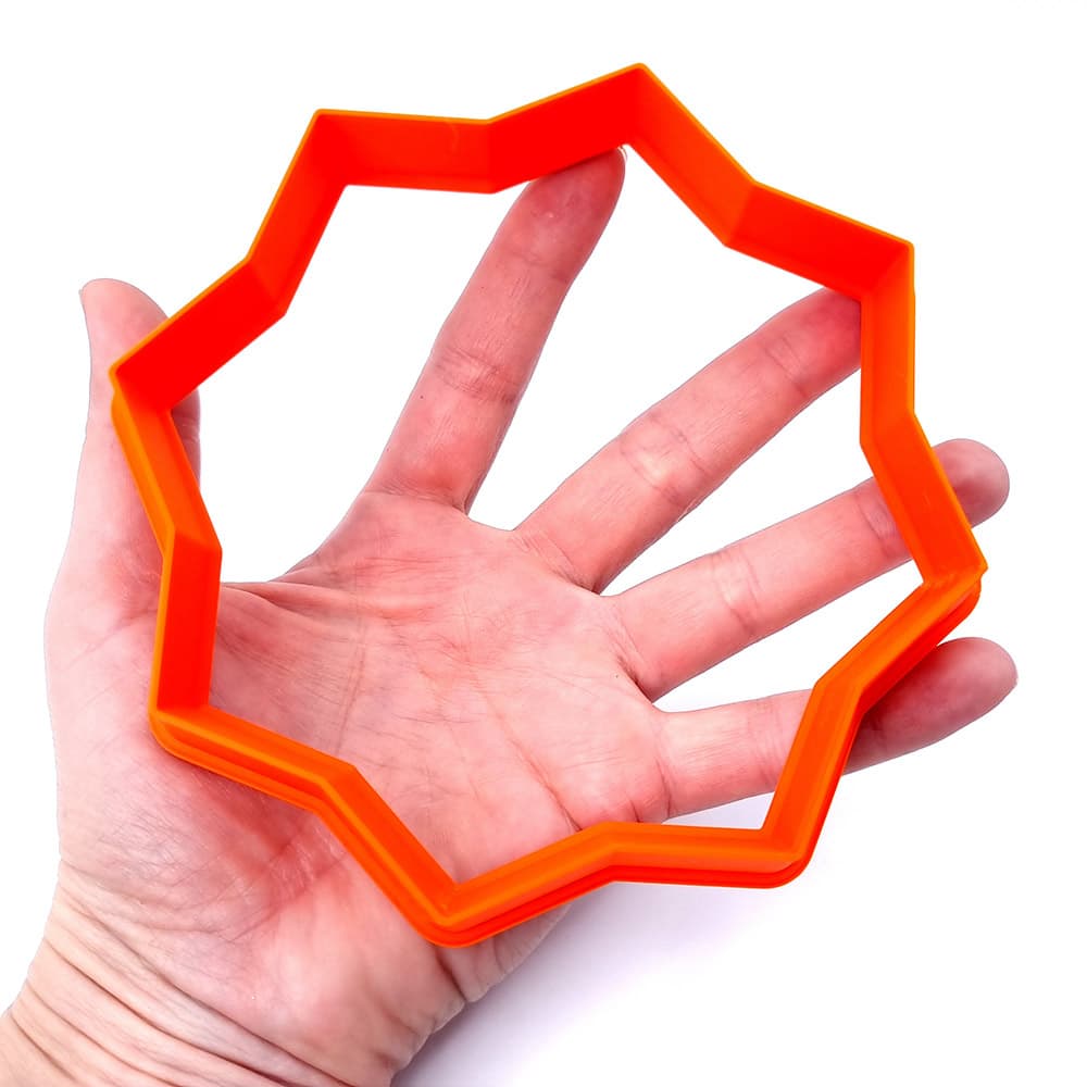 Wide 8-pointed star extra-large polymer clay cutter