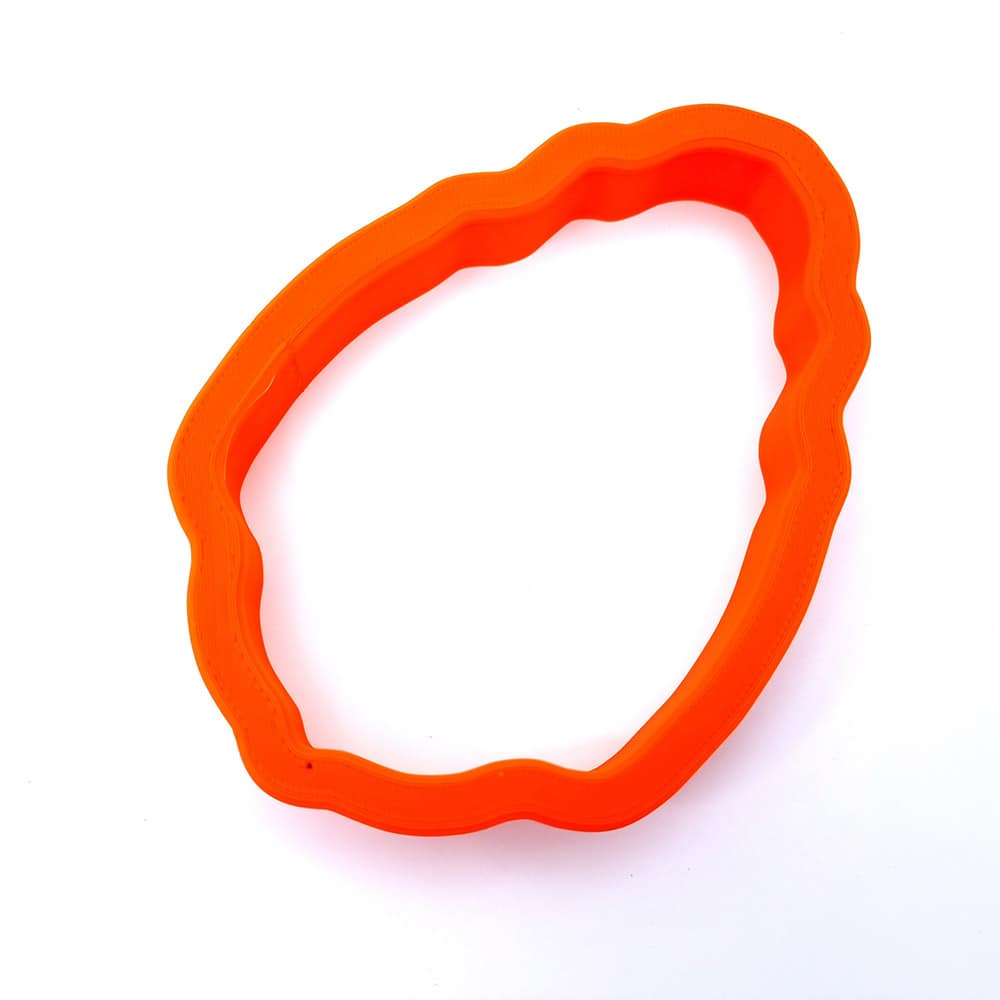 Wavy oval extra-large polymer clay cutter