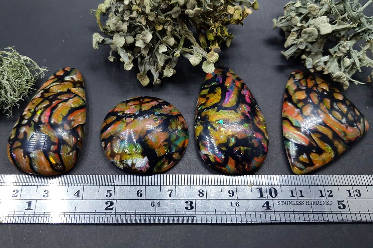 4 cabochons Faux Boulder Opal Stone #1 Cabochons SweetyBijou Cabochons   