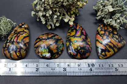 4 cabochons Faux Boulder Opal Stone #1 Cabochons SweetyBijou Cabochons   
