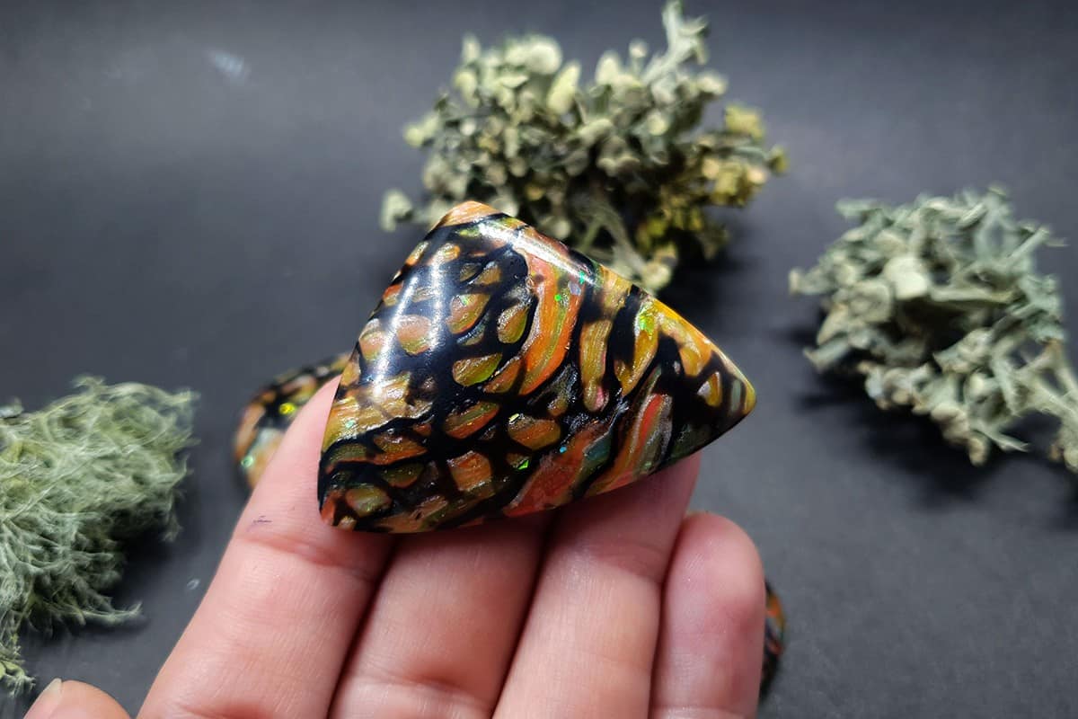 4 cabochons Faux Boulder Opal Stone #1 Cabochons SweetyBijou Cabochons   