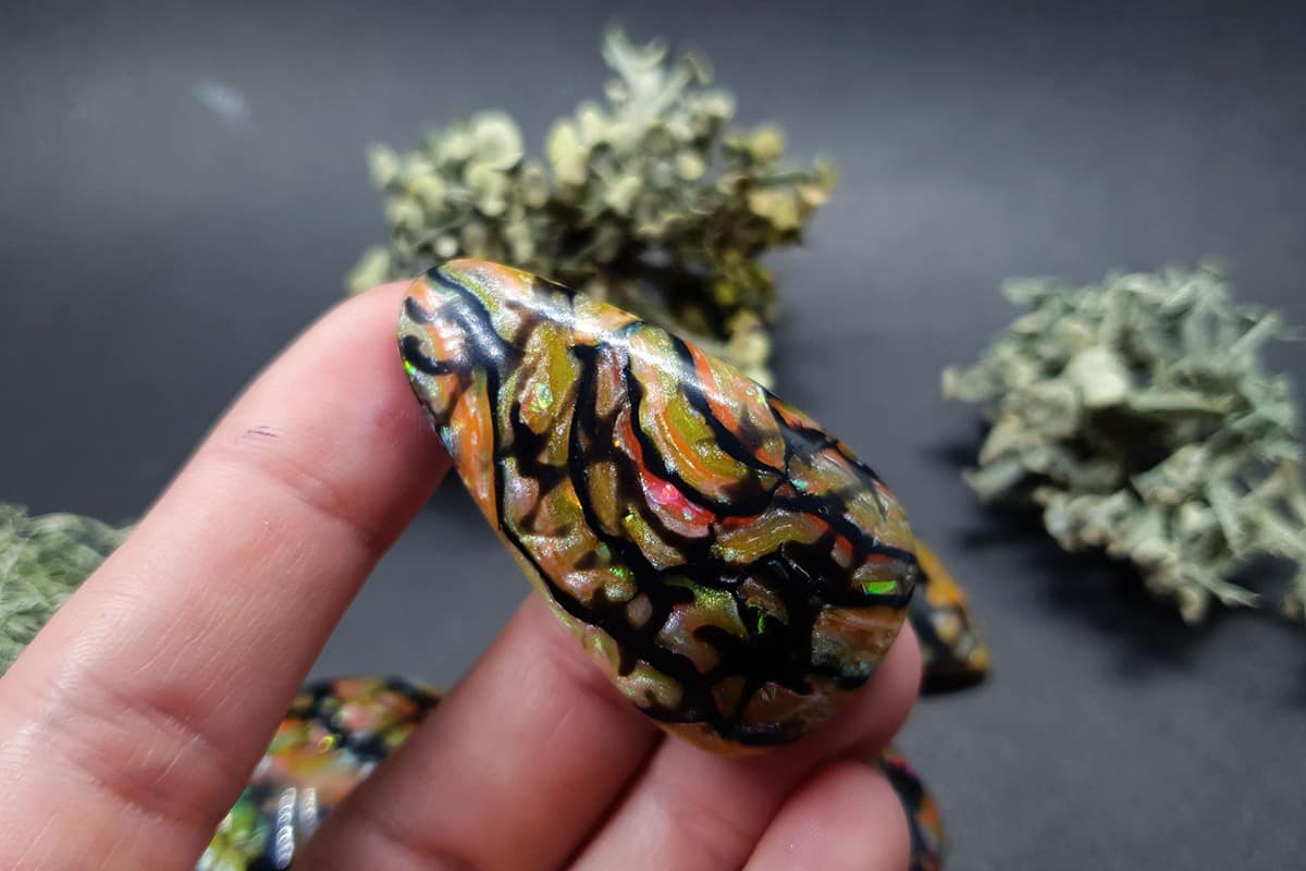 4 cabochons Faux Boulder Opal Stone #1 Cabochons SweetyBijou Cabochons   