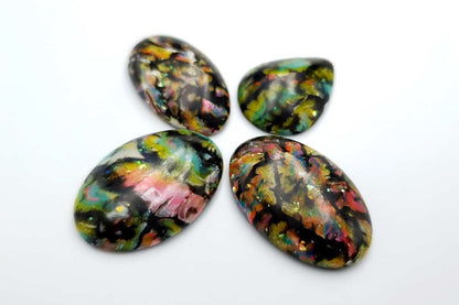 4 cabochons Faux Boulder Opal Stone Cabochons SweetyBijou Cabochons   