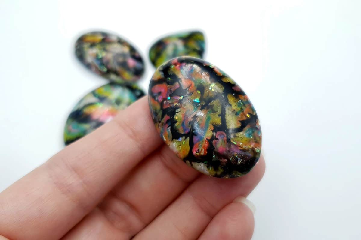 4 cabochons Faux Boulder Opal Stone Cabochons SweetyBijou Cabochons   