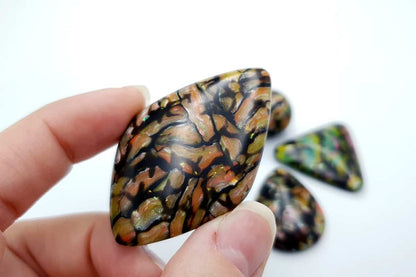 Faux Boulder Opal Stone 4 cabochons Cabochons SweetyBijou Cabochons   