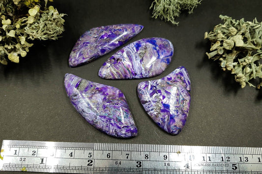 4 cabochons set faux charoite stone Cabochons SweetyBijou Cabochons   
