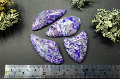 4 cabochons set faux charoite stone Cabochons SweetyBijou Cabochons   