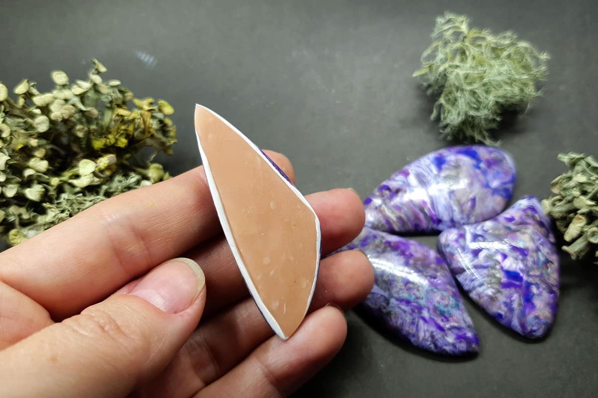 4 cabochons set faux charoite stone Cabochons SweetyBijou Cabochons   