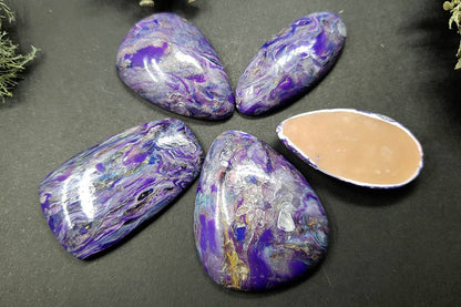5 cabochons Faux Charoite Clay Stone Cabochons SweetyBijou Cabochons   