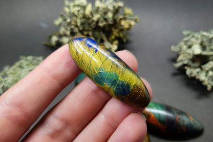 Faux Labradorite Stones, 5 cabochons Cabochons SweetyBijou Cabochons   