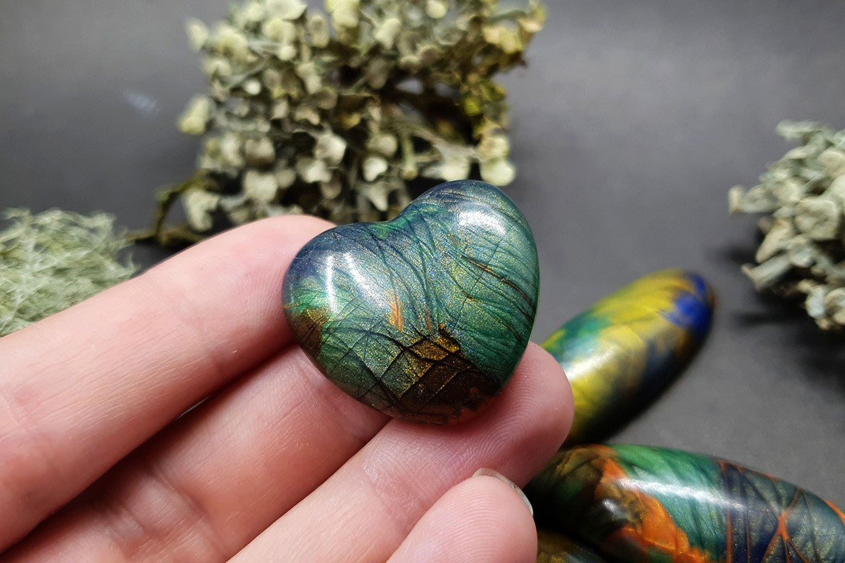 Faux Labradorite Stones, 5 cabochons Cabochons SweetyBijou Cabochons   