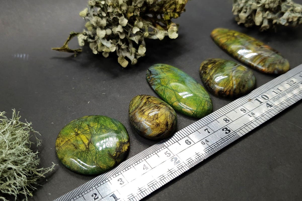 Faux Labradorite Stones 5 cabochons Cabochons SweetyBijou Cabochons   