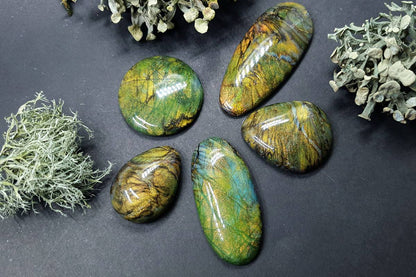 Faux Labradorite Stones 5 cabochons Cabochons SweetyBijou Cabochons Default Title  