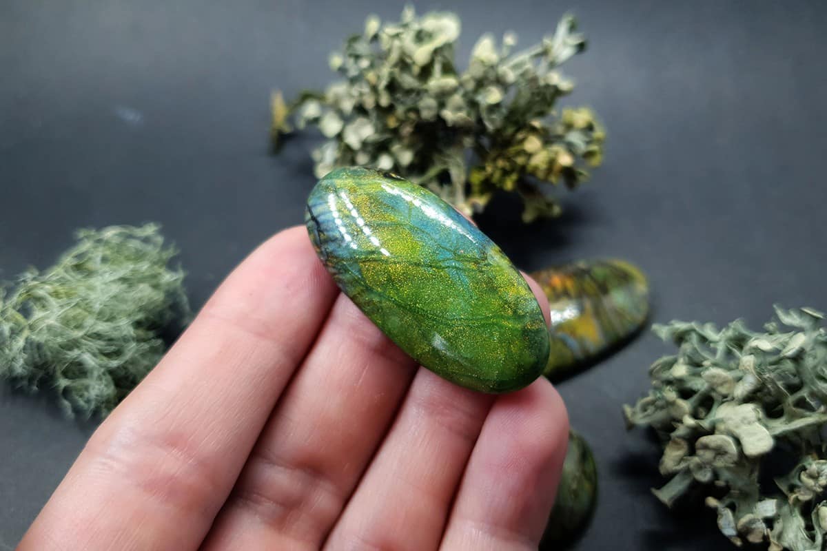 Faux Labradorite Stones 5 cabochons Cabochons SweetyBijou Cabochons   