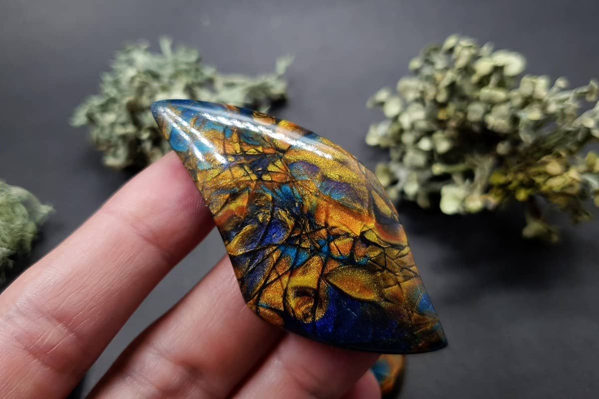 Set of 3 cabochons - faux labradorite stone Cabochons SweetyBijou Cabochons   