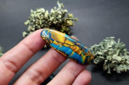 4 cabochons Faux Labradorite Stones, Polymer Clay Cabochons SweetyBijou Cabochons   