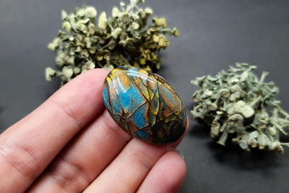 3 cabochons Faux Labradorite Stone, Polymer Clay Cabochons SweetyBijou Cabochons   