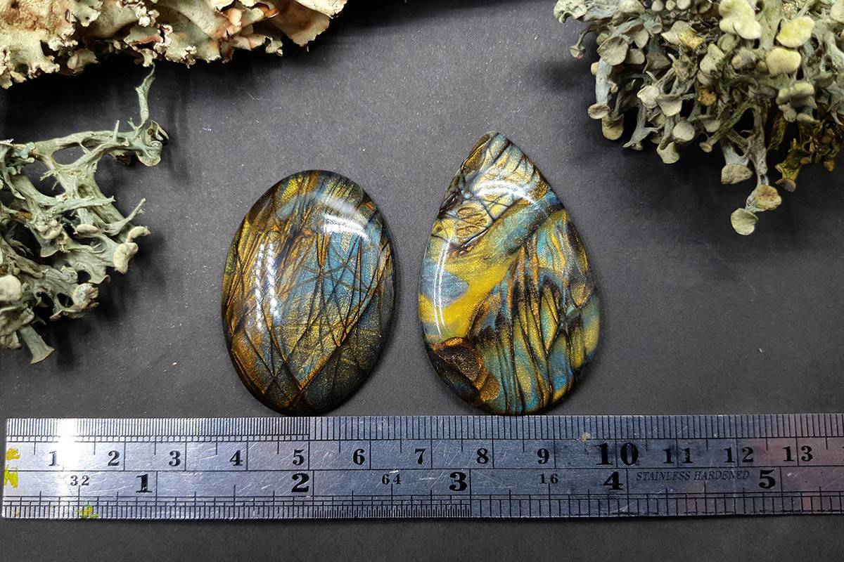 2 cabochons faux labradorite stone #2 Cabochons SweetyBijou Cabochons   
