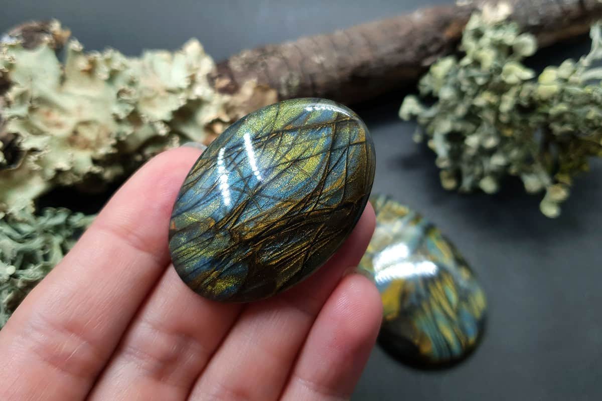 2 cabochons faux labradorite stone #2 Cabochons SweetyBijou Cabochons   
