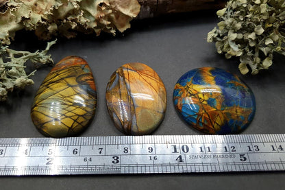 3 cabochons faux labradorite stones Cabochons SweetyBijou Cabochons   
