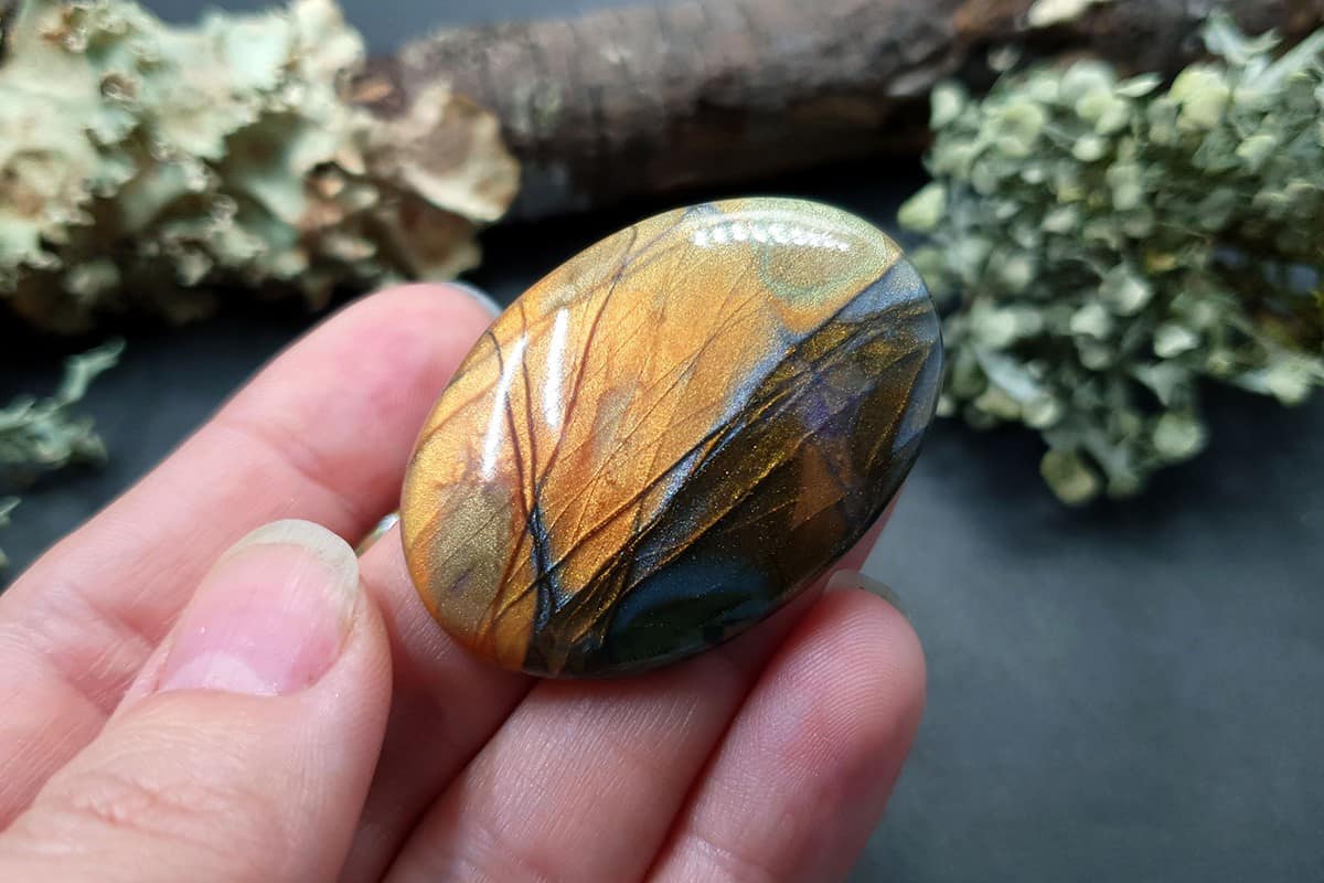 3 cabochons faux labradorite stones Cabochons SweetyBijou Cabochons   