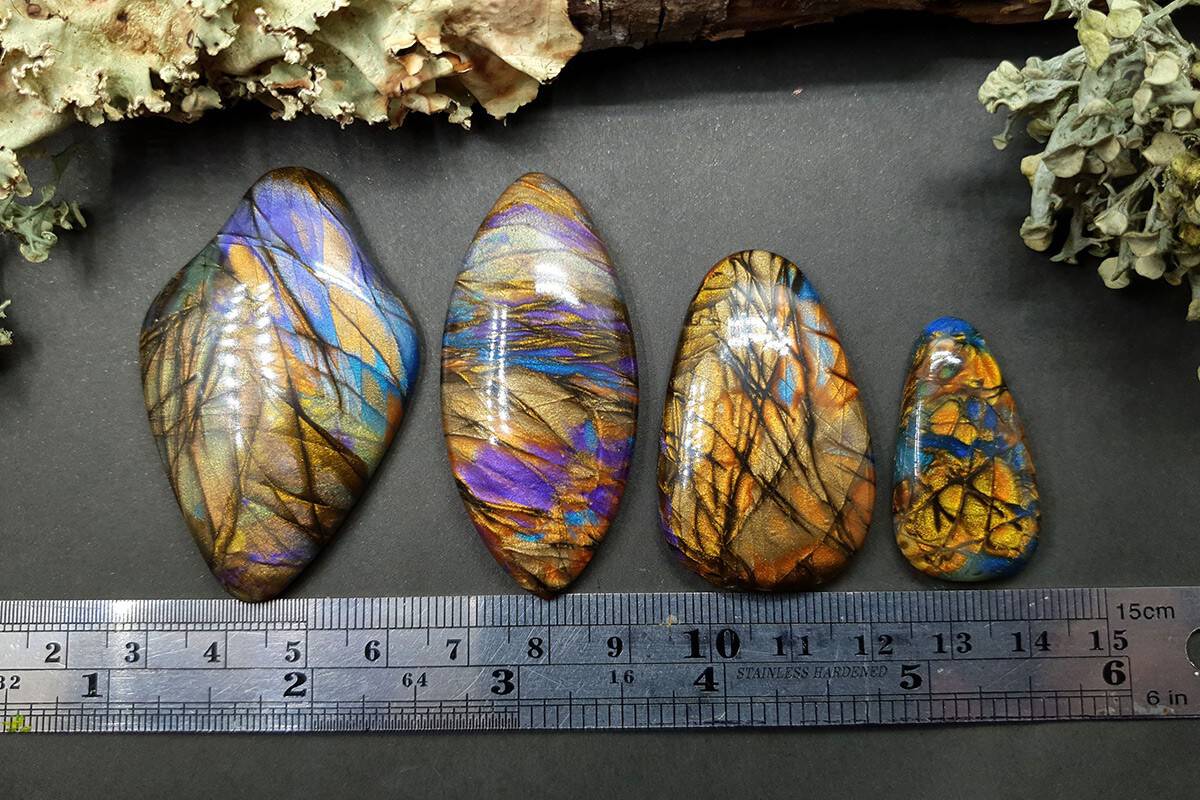 4 cabochons faux labradorite stone #2 Cabochons SweetyBijou Cabochons   
