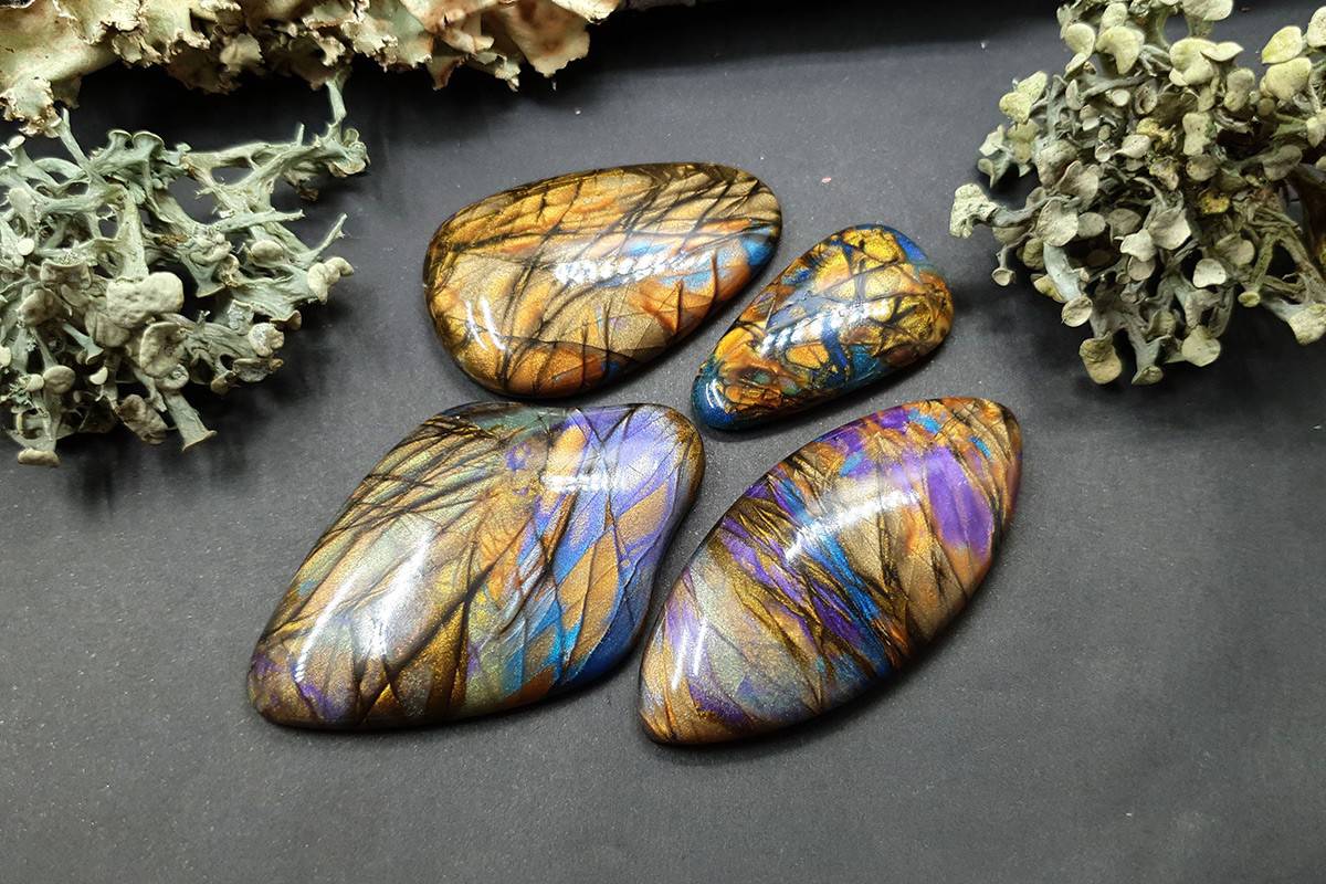 4 cabochons faux labradorite stone #2 Cabochons SweetyBijou Cabochons Default Title  