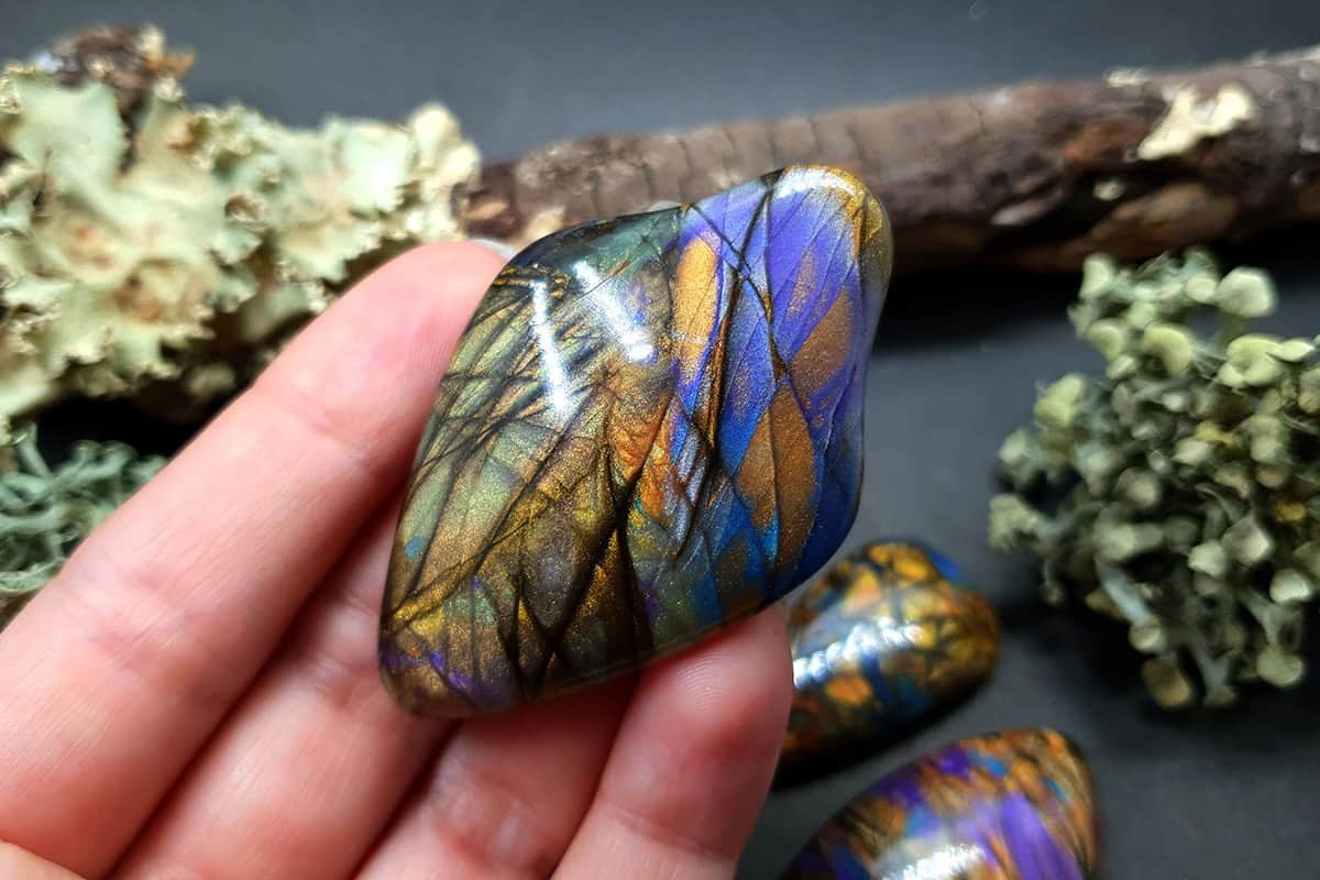 4 cabochons faux labradorite stone #2 Cabochons SweetyBijou Cabochons   