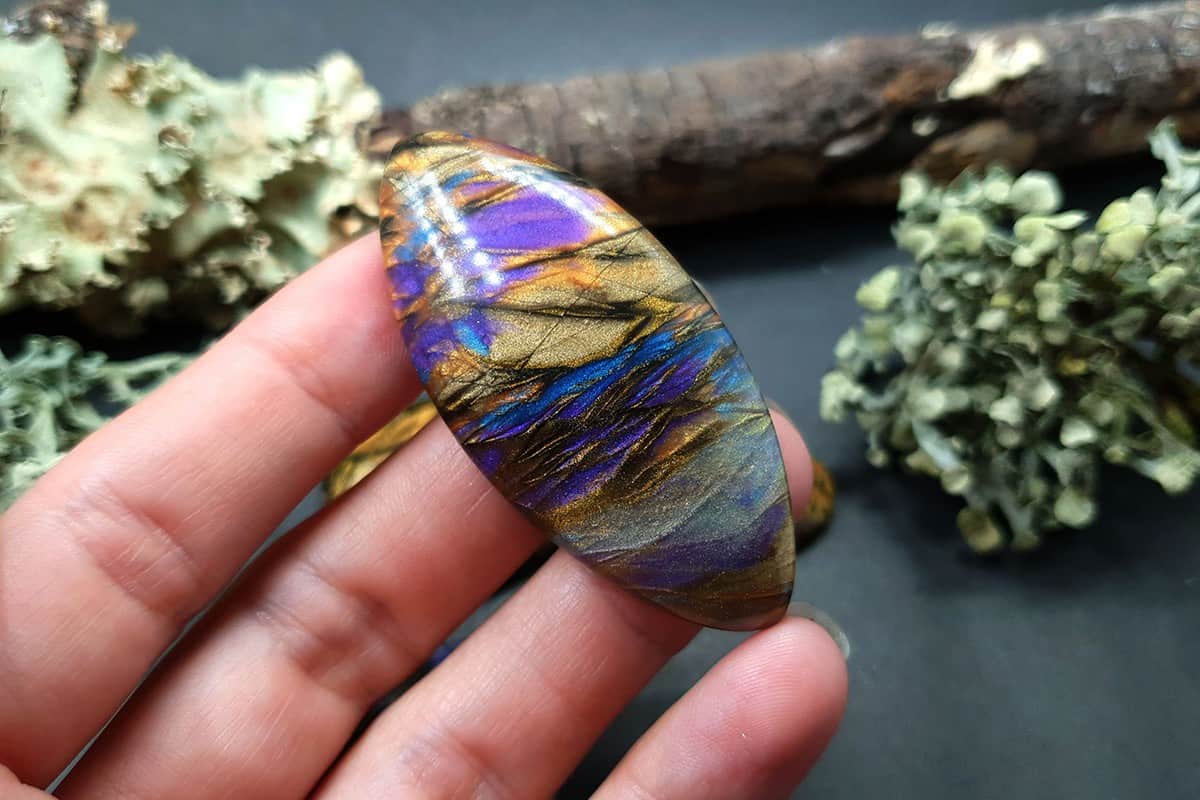 4 cabochons faux labradorite stone #2 Cabochons SweetyBijou Cabochons   