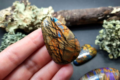 4 cabochons faux labradorite stone #2 Cabochons SweetyBijou Cabochons   