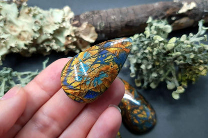 3 cabochons set Faux Labradorite Stone Cabochons SweetyBijou Cabochons   