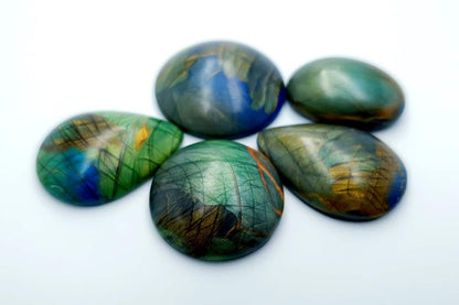 5 cabochons Faux Labradorite Stone #28 Cabochons SweetyBijou Cabochons   