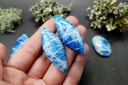 5 cabochons Faux Larimar Stone from Polymer Clay #1 Cabochons SweetyBijou Cabochons   
