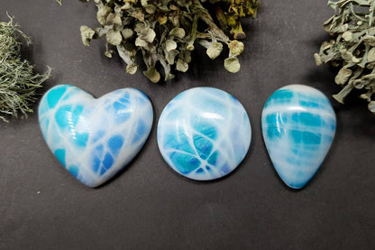 3 cabochons faux larimar stone from polymer clay #5 Cabochons SweetyBijou Cabochons   
