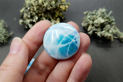 3 cabochons faux larimar stone from polymer clay #5 Cabochons SweetyBijou Cabochons   